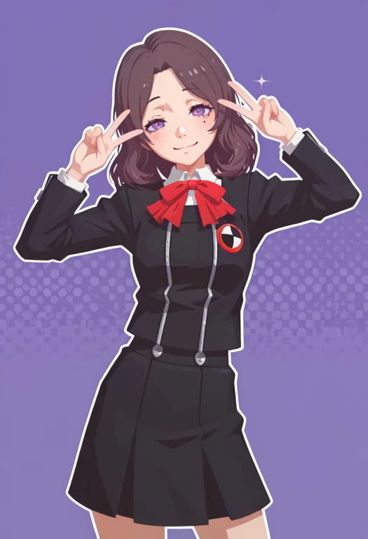 Sa0r1p3, Brown Hair, Medium Hair, Mole Under Eye, Purple Eye...