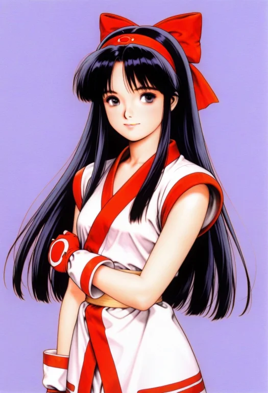 Shinkiro Style,nakoruru,1girl,solo,long Hair,red Bow,bow,bla...