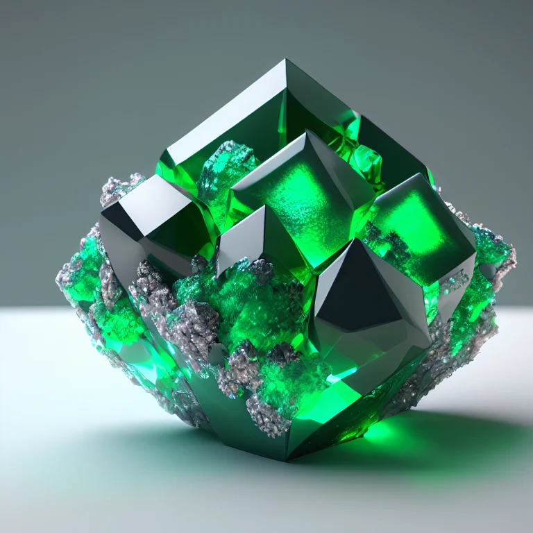 Dreamlikeart Beautiful Mineral, Green Cube Crystals, Ultra D...