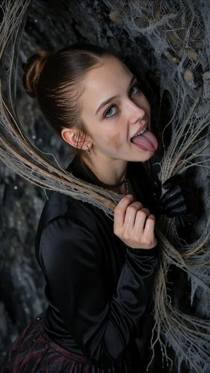 Elirax, Dark Brown Hair Slicked Into A Neat High Bun With A...