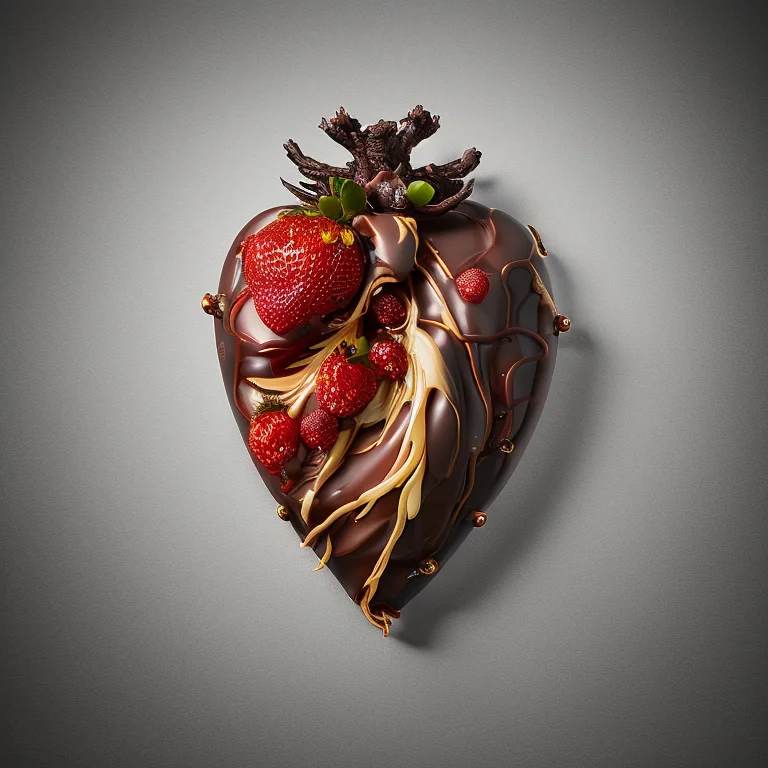 Heartart,realistic Chocolate Heart Made Out Of Chocolate, St...