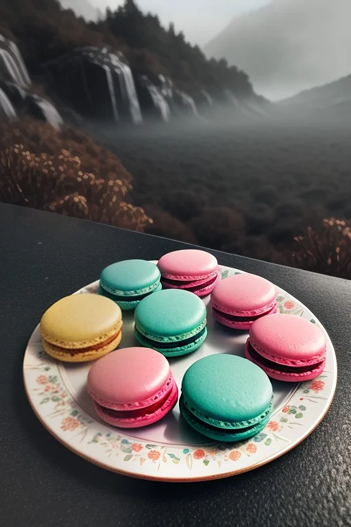 Masterpiece1.2, Best Quality, A Plate Of Macarons Arranged B...