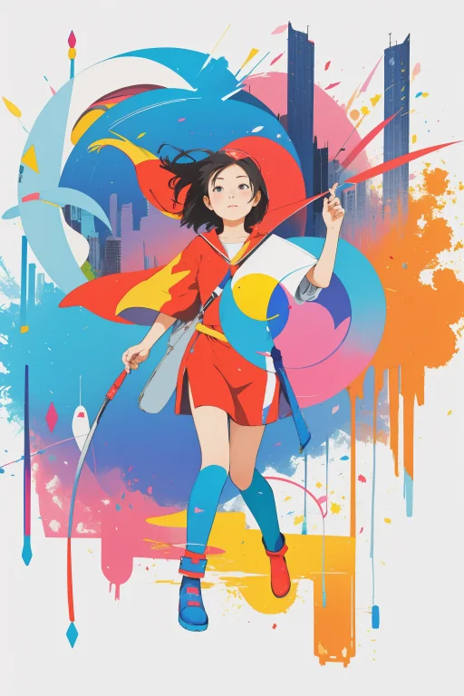 1girl, Loramagotsuki0.8, Abstract Art Designed By Andrzej Sy...