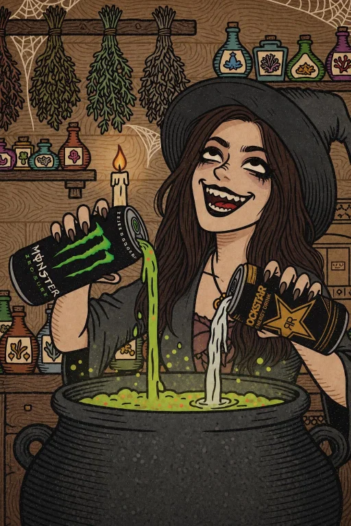 Put Me In The Place Of The Witch And Instead Of A Can Of Red...