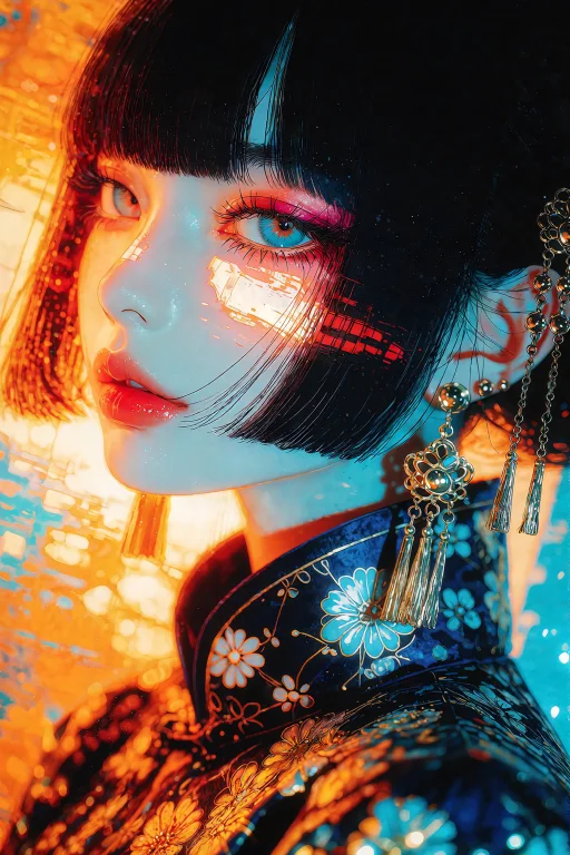 A Hyper Synthwave Digital Illustration Of Nijisis, Zidiusart...