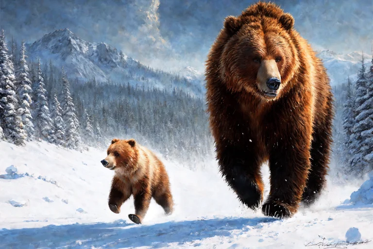 Jia Lissa Running Away From The Ferocious Grizzly, Freckles,...