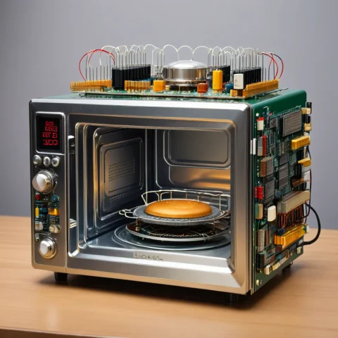 Loratransistorsxllora1 A Magic Chef Microwave Made From Tran... — SDXL AI Prompt: A Magic Chef microwave made from transistors, diodes, capacitors and circuits....