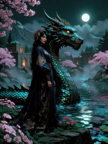 Persian Mythology Illustration, Cinematic And Mystical, A Pe... — Stable Diffusion AI Prompt: Persian mythology illustration, cinematic and mystical, a Persian princess stand...