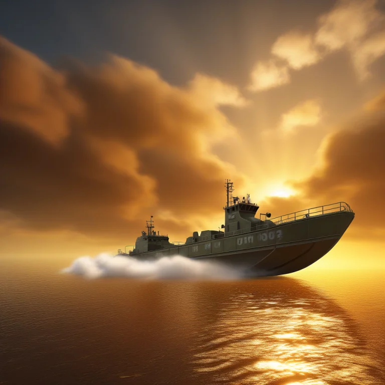 A Landing Craft Descending Through Amber Clouds, 3d Render,...