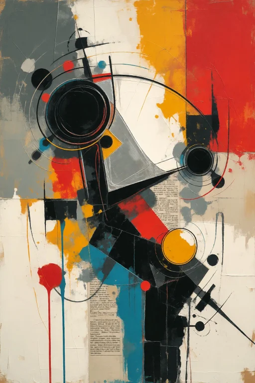 Strangedaal. An Energetic Collage Composed Of Torn Geometric...