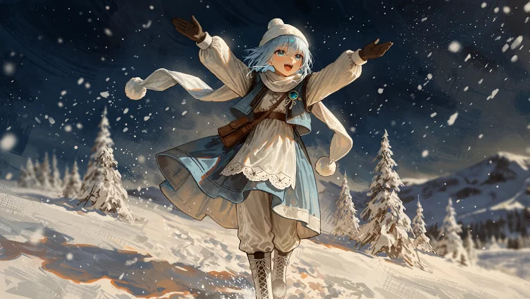 A Hand-painted Illustration With Visible Brush Texture, Soft...
