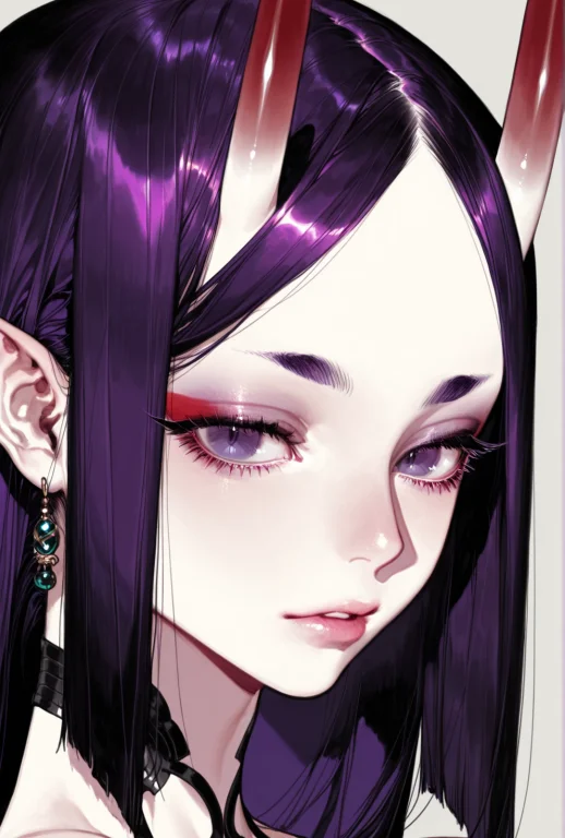 , 1girl,lips,shuten Douji Fatemiddlepartpartedbangspartedhai...