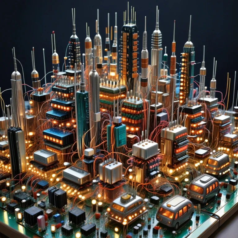 Transistors, A Gigantic Futuristic City Completely Construct...