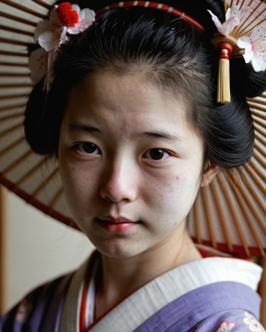 A Geisha Girl, Close Portrait Loramakeupv1-3 — SDXL AI Prompt: A geisha girl, close portrait 
