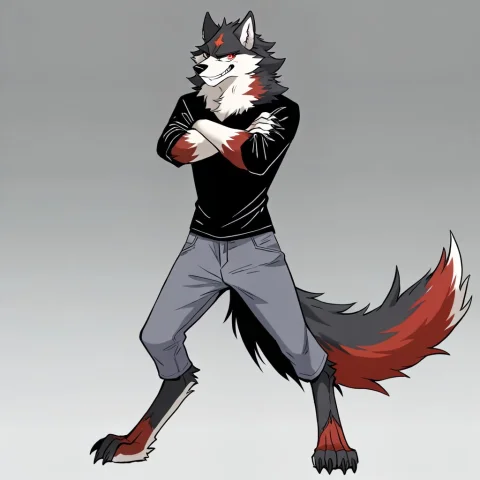 Lorazaush-artstyleillv20.4 , Loraillustriouszaushstyle0.4 Ce... — Stable Diffusion AI Prompt: , centered_character, full_body, standing_pose, arms_crossed_over_chest, legs_...