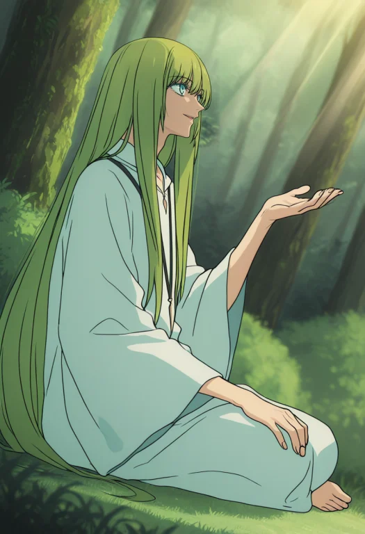 Loraenkidufate1 Enkidufate, Long Hair, Green Hair, 1boy, Sol...