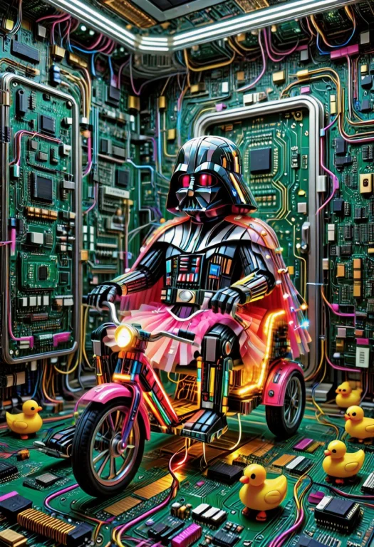 Transistors Style Darth Vader, Full Body Constructed From La...