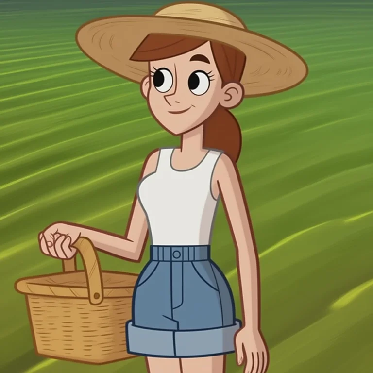 Dtmgstyle, 1girl, Solo, Mature Female, Straw Hat, Brown Hair...