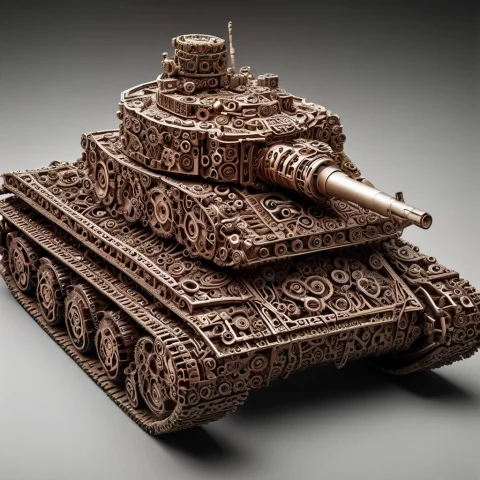 Battle Tank Made Of Gears — SDXL AI Prompt: battle tank made of gears