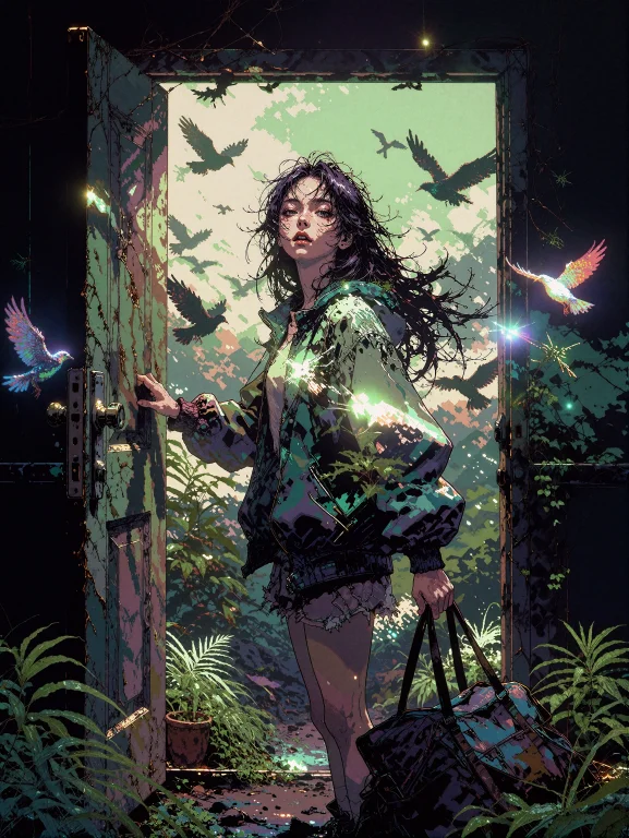 A Medium Shot Digital Artwork Combining Pixel Art With Doubl...