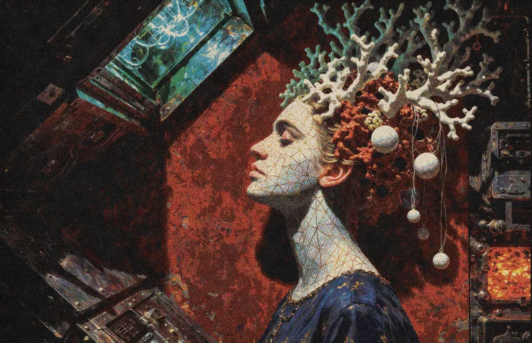 Dcdrkfntsy. A Pale Figure In Profile Head Tilted Slightly Ba...