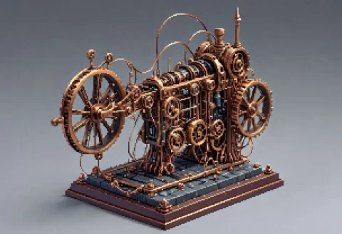 High-resolution Photograph Of A Single Sculpture Of A Vintag... — SDXL AI Prompt: high-resolution photograph of a single sculpture of a vintage mechanical sewing...