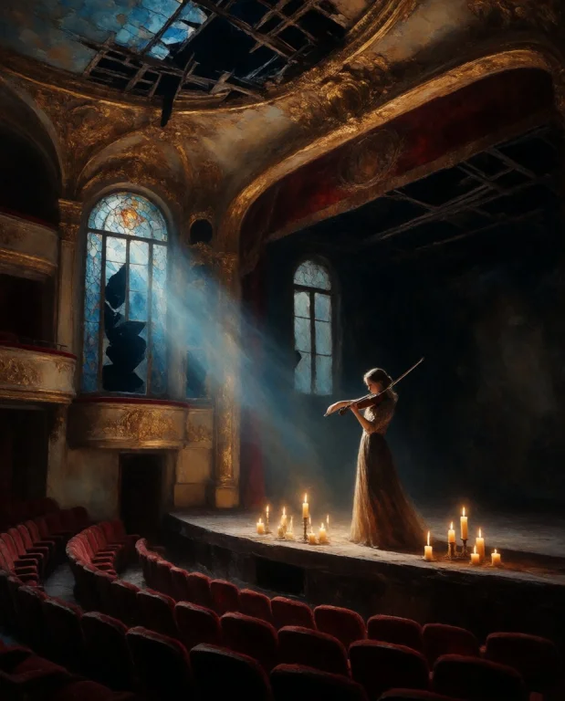 A Richly Textured Oil-painted Digital Illustration Built Up...