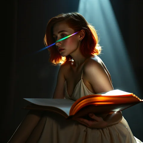 Tight Medium Shot, Rule Of Thirds, Strong Diagonal Compositi... — Stable Diffusion AI Prompt: Tight medium shot, rule of thirds, strong diagonal composition, woman with vivid...