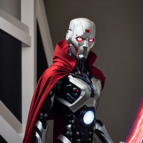 Itrobo2022 Robotic Doctor Strange, Red Cape, High Collar, Sc... — Stable Diffusion AI Prompt: (itrobo2022)+++ robotic Doctor Strange, (red cape, high collar)+++, scene from t...