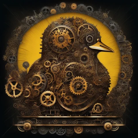 Masterpiece, Darth Vader, Yellow Rubber Duck Made Of Cog Whe... — SDXL AI Prompt: masterpiece, darth vader, yellow rubber duck made of cog wheels on his head, stu...