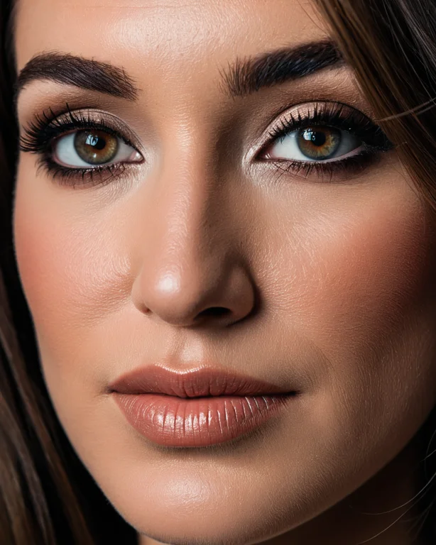 A Close Portrait Of A Womans Face Loramakeupv11