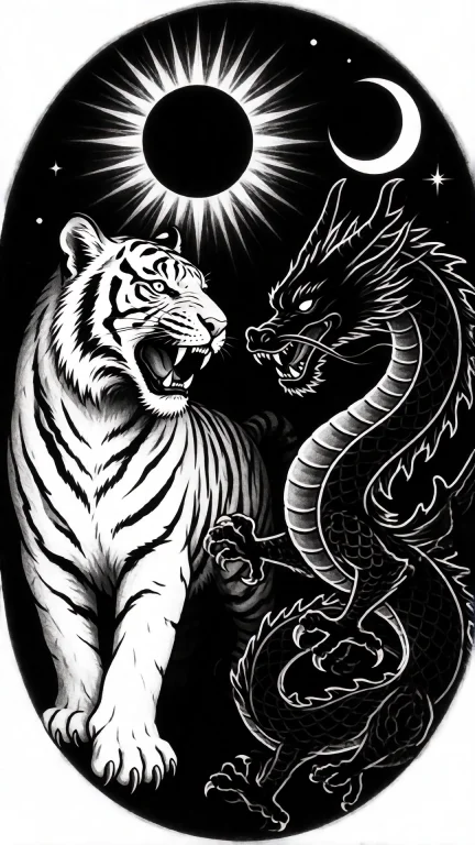 Tattoostencil This Is A Black And White Digital Drawing In A...