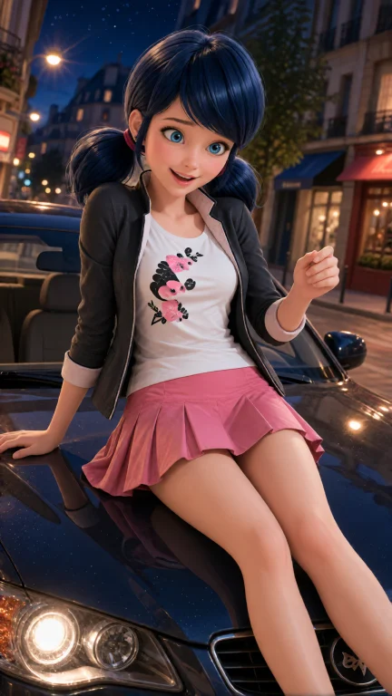 Kmar, Sitting On The Hood Of Your Car At Night, Swinging Her...
