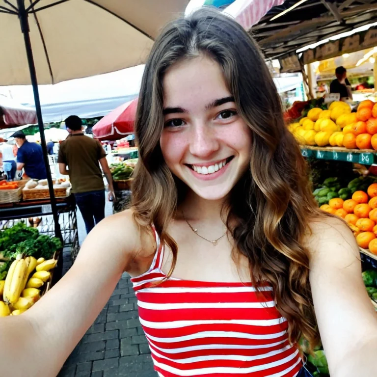 Candid Smartphone Selfie Of A 26-year-old Woman1.3 With Long...