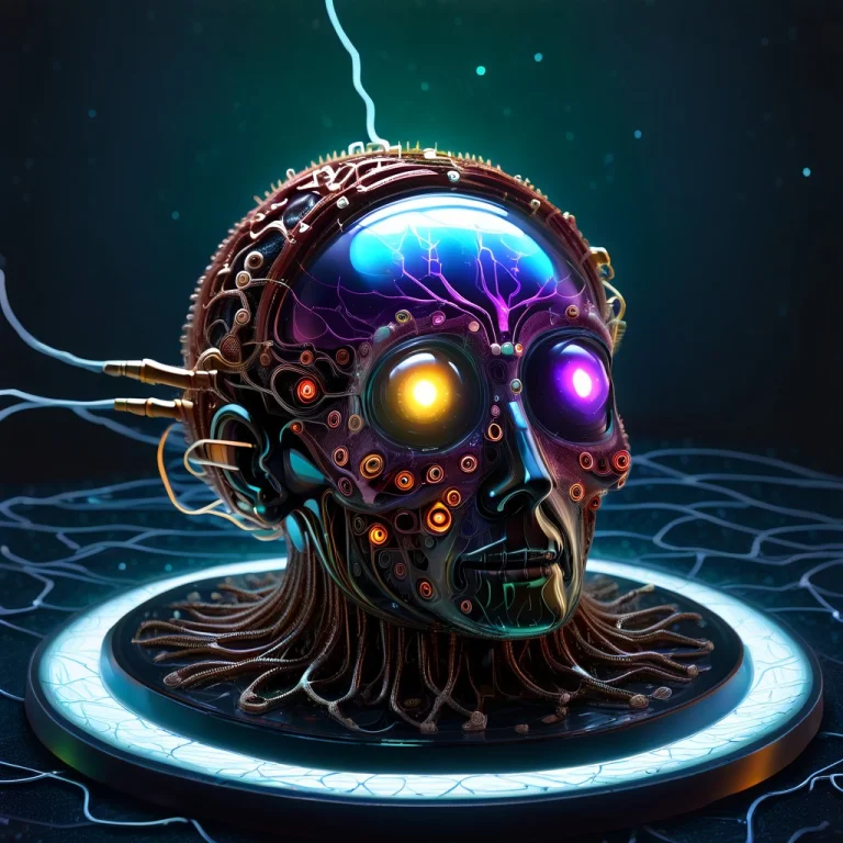 Subject Surreal Biomechanical Wine Bottle, Iridescent Ruby-g...