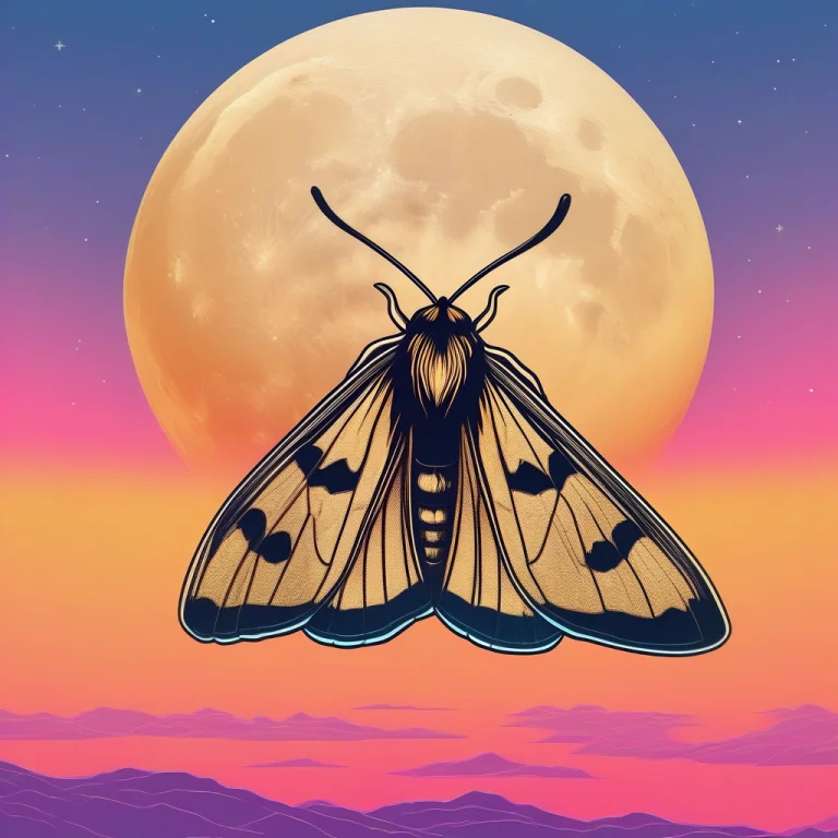 A Moth The Size Of A Sail Crossing The Moon, Vaporwave Aesth...