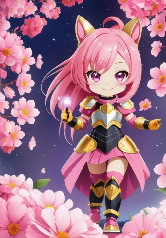 Masterpiece, Best Quality, 80sanimestyle, Hypernettoru8pwave... — Stable Diffusion AI Prompt: masterpiece, best quality, (80sanimestyle), , chibi, pink hair, animal ears, smi...