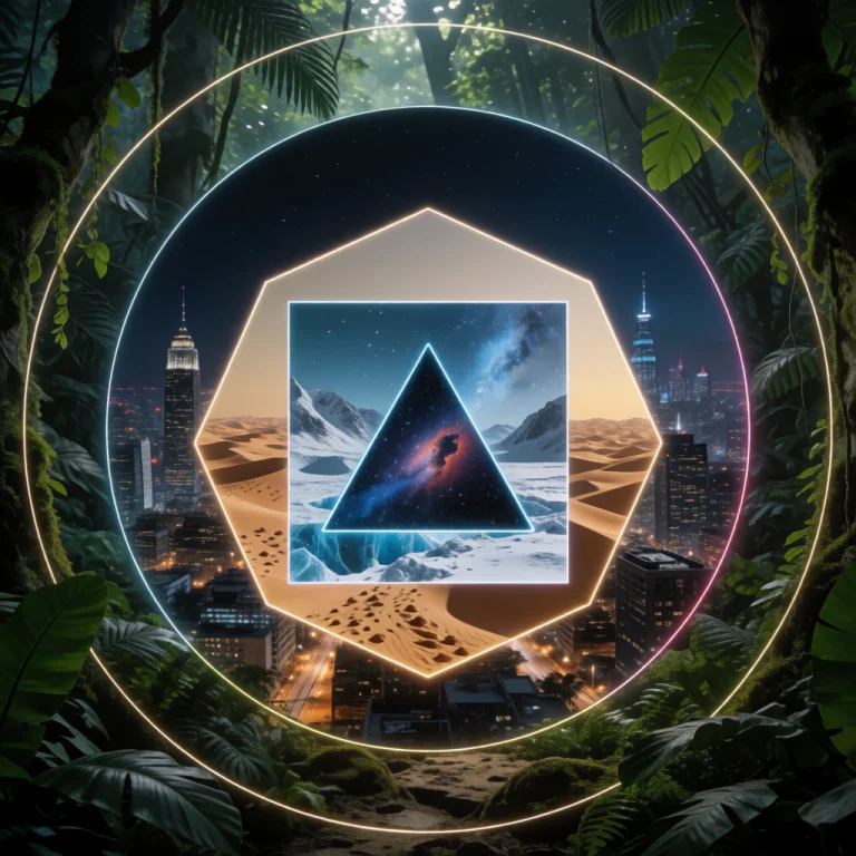 A Hyperrealistic Photocollage Depicting A Jungle With Concen...