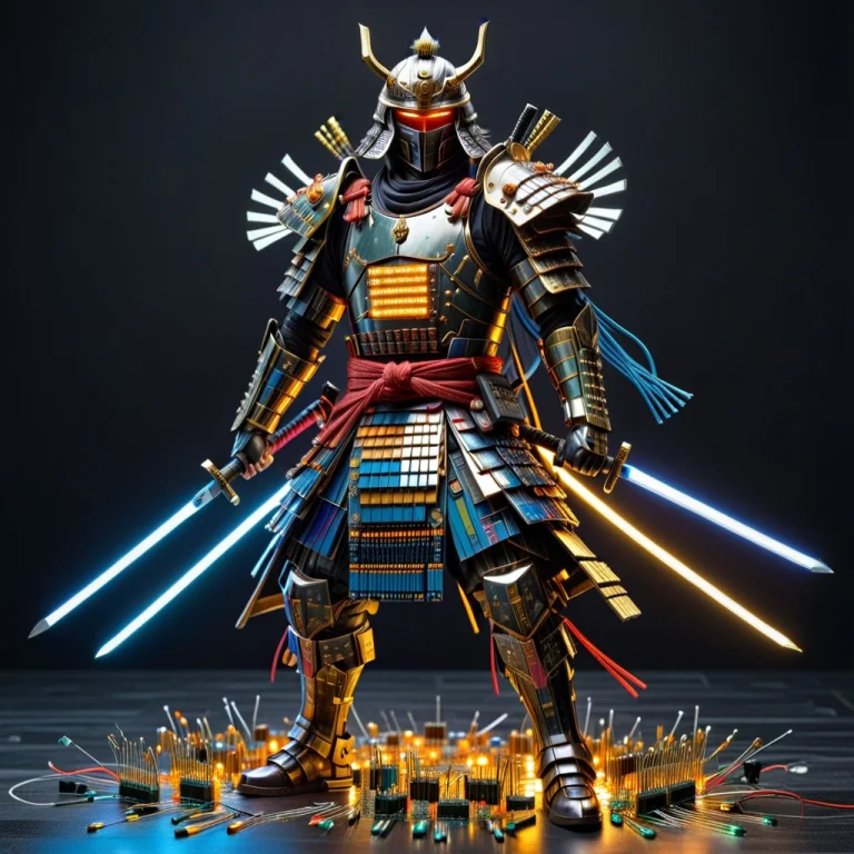Transistors, Futuristic Samurai Warrior Built Entirely From...