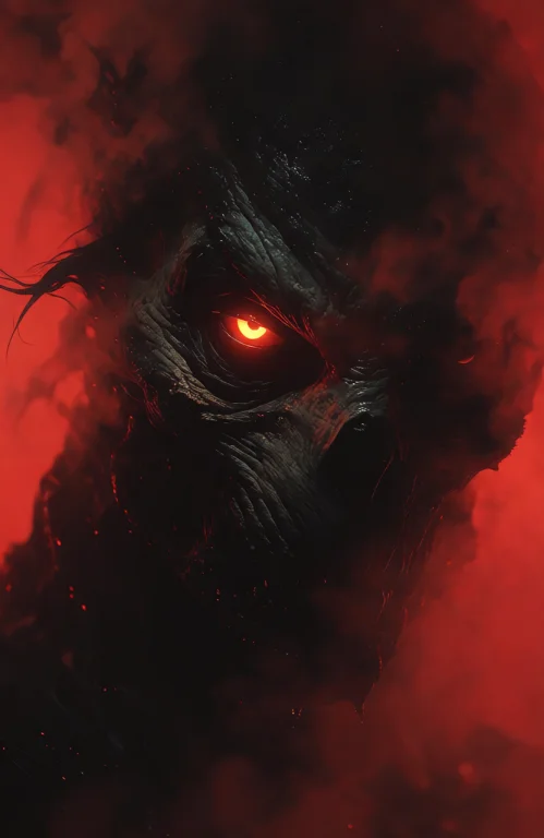 A Close-up Shot Features A Large, Dark Creature Emerging Fro...