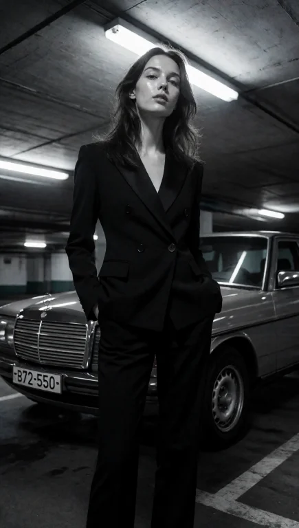 A Woman With A Slender, Tall Body Type Standing In A Low-ang...