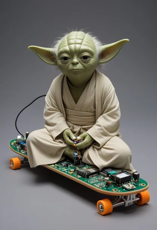 Transistors, Yoda Deeply Meditating While Trying To Plug A U...