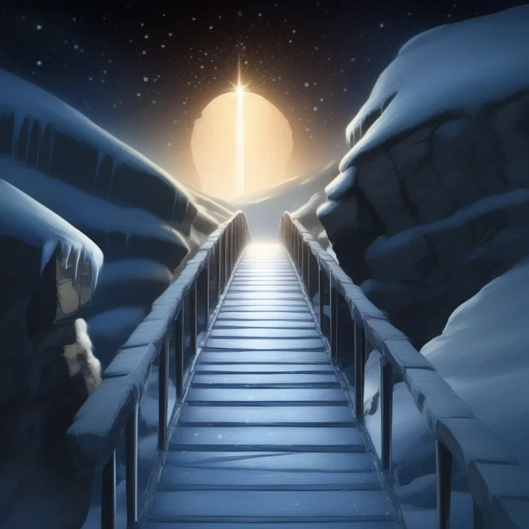 A Bridge Of Light Spanning A Starlit Chasm, Digital Painting...