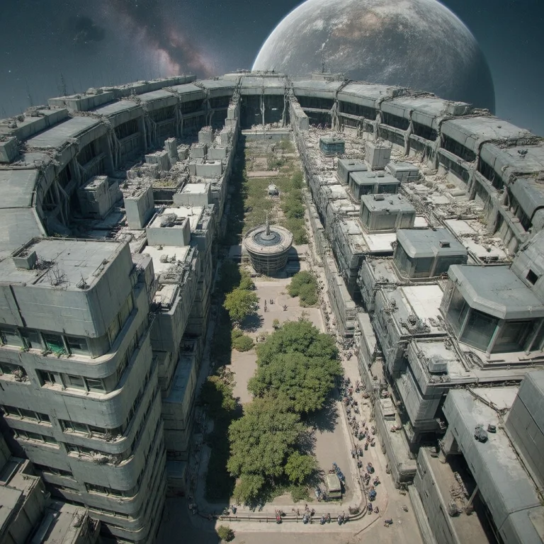 Liminal, Cityscape, A Realistic Photo Inside A Ringworld One...
