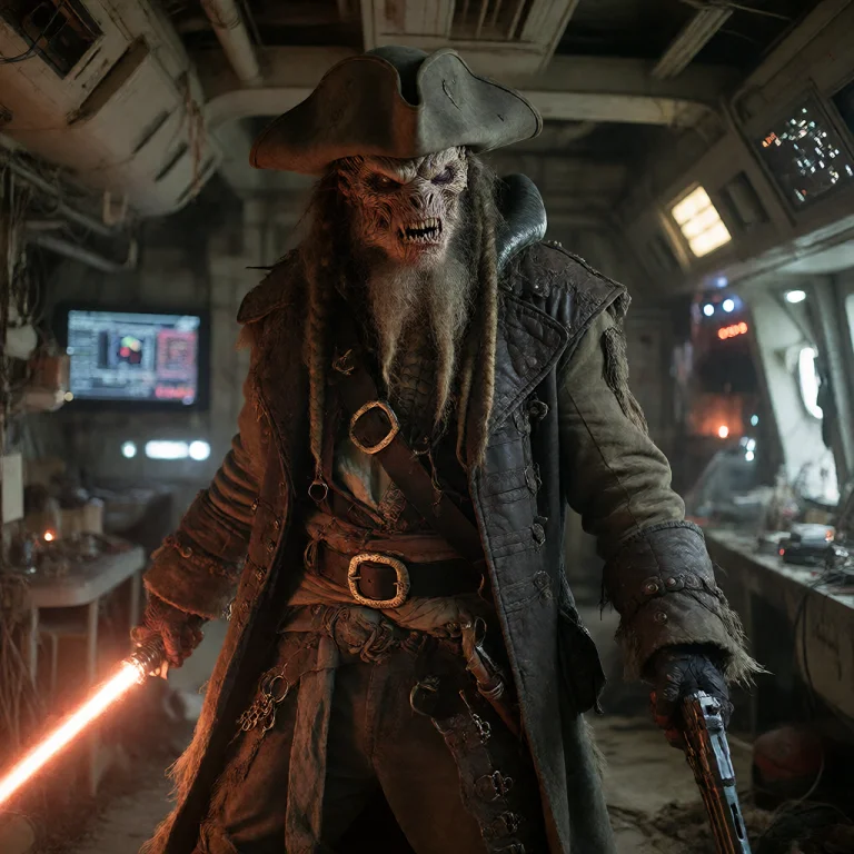 Realistic, Raw Photo, Alien Xenomorph With Long Beard Wearin...