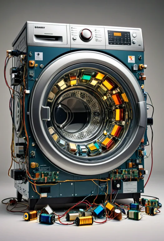 Transistors, Photorealistic, An Open Washing Machine Drum Fi...