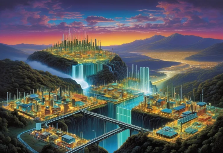 Embeddinglazympos, Transistors, Night, Neon Lights, Landscap...