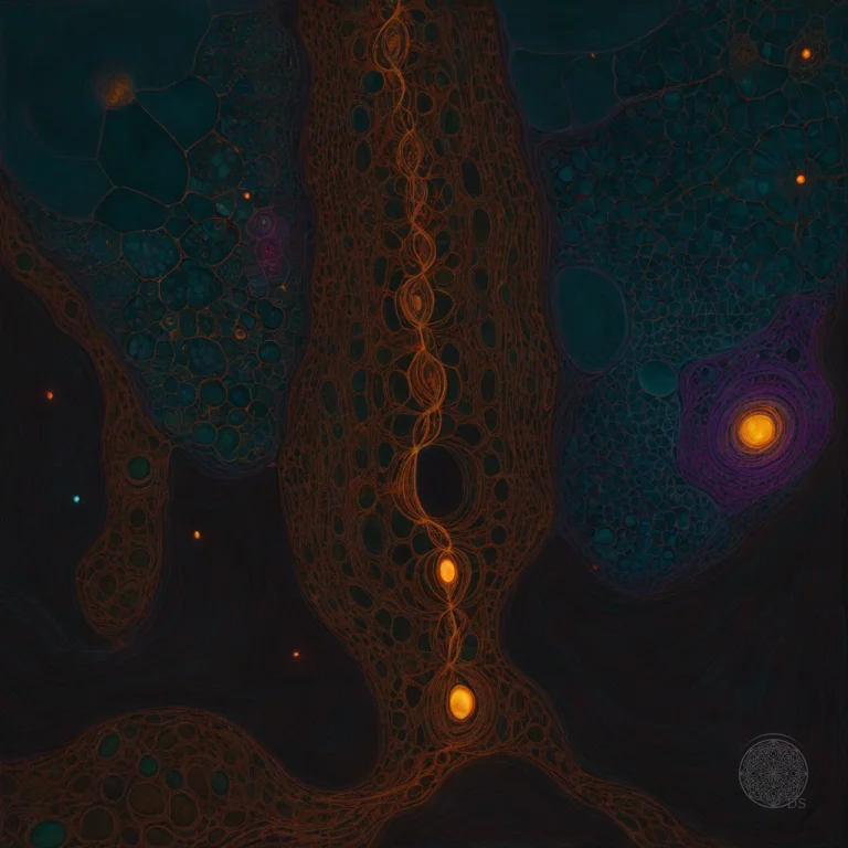 Histological View Inside A Touched Human Skin Cell, Glowing...