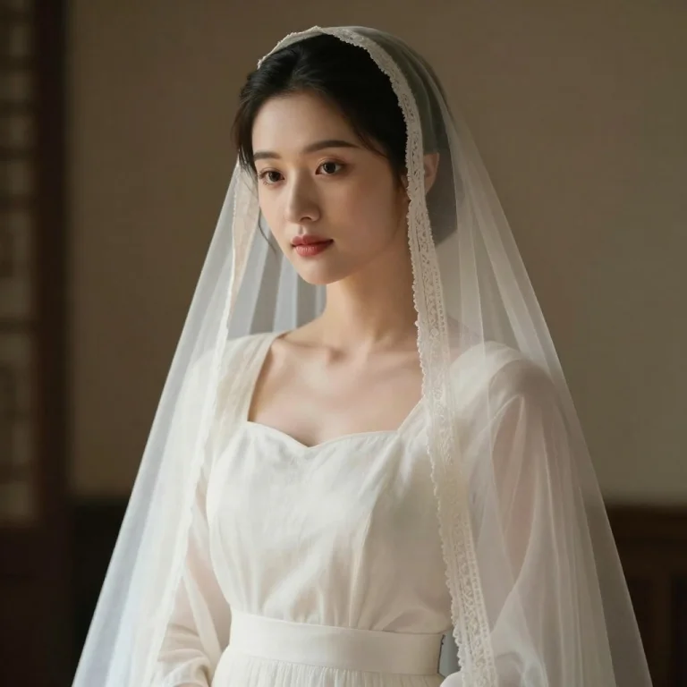Elegant Traditional Dress Portrait, Delicate Fabric, Soft Ri...