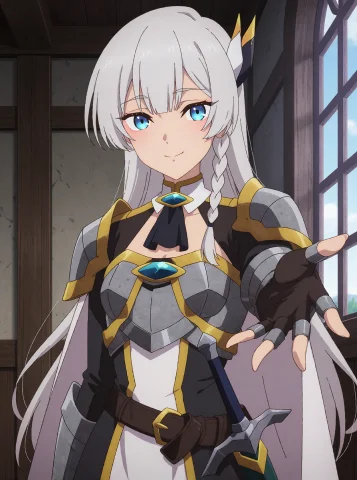 Anime Illustration Of Allucia Citrus Smiling And Reaching To... — Stable Diffusion AI Prompt: Anime illustration of Allucia Citrus smiling and reaching toward the viewer, lon...